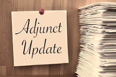 adjunct update logo on a post it note