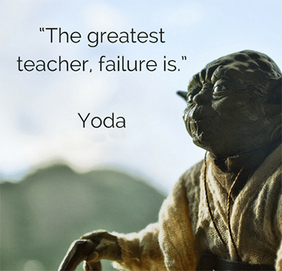 "The greatest teacher, failure is."