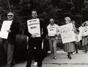 FA members held an informational picket in 1988