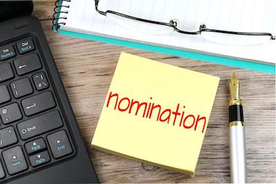 Post-It note that says nomination