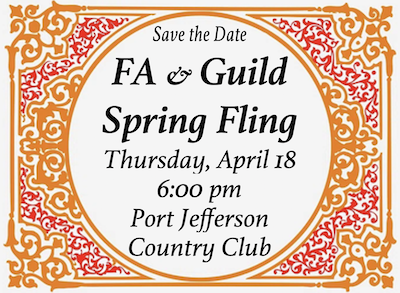Spring Fling save the date invitation for Thursday, 4/18, at 6 pm