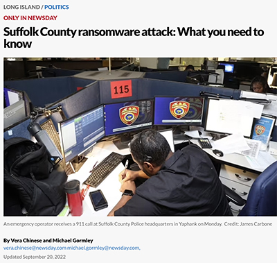 Newsday article showing what citizens need to know about the county ransomeware breach