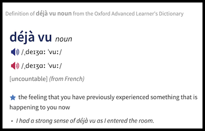 definition of deja vu from  the OED