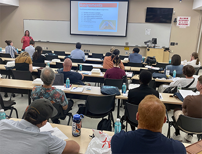 Kim Ng Southard presenting at new adjunct faculty orientation