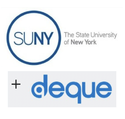logos for SUNY and Deque University