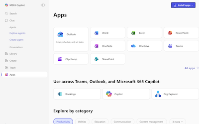 screenshot of the Office 365 screen